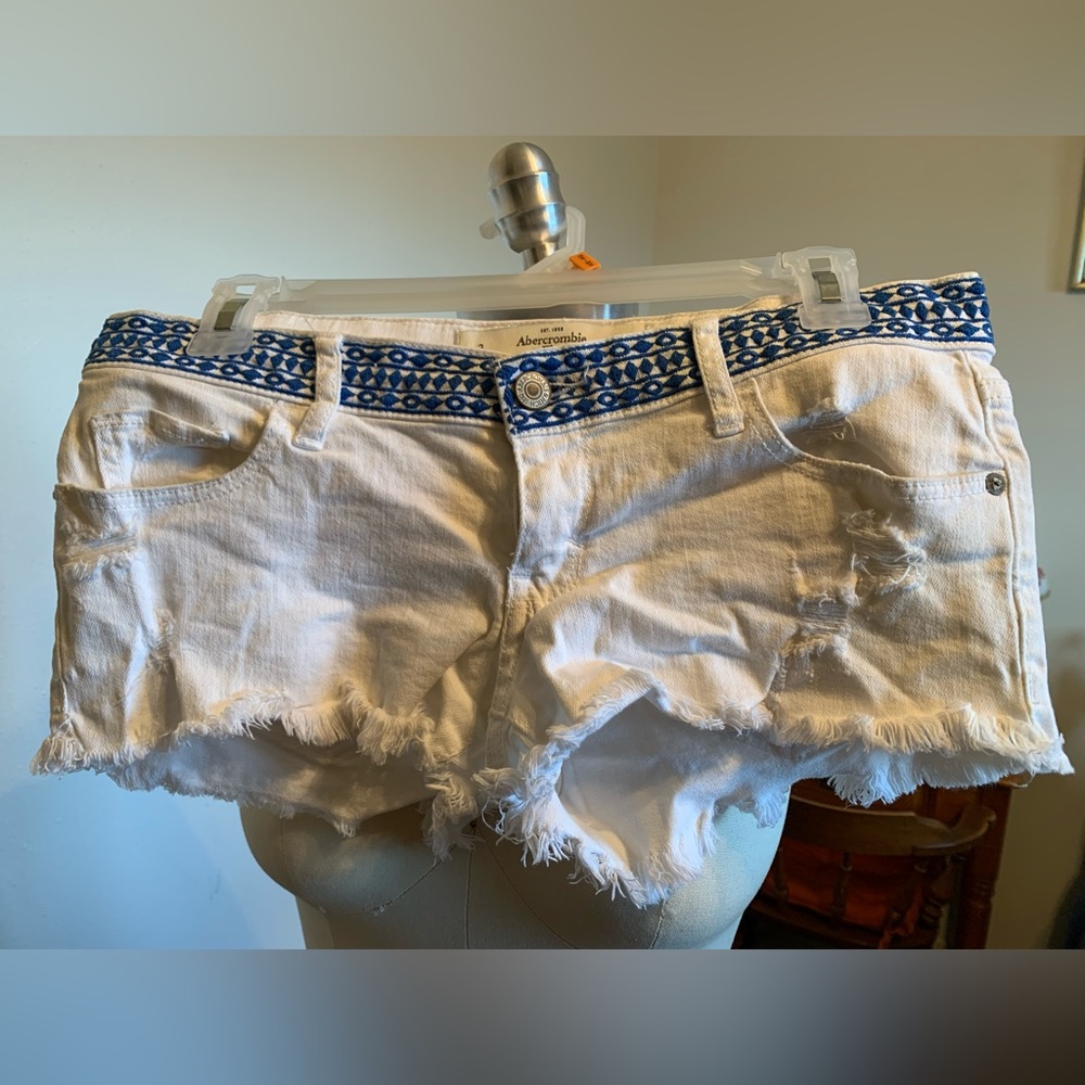 Abercrombie distressed jean shorts